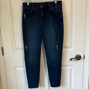 NYDJ Distressed Skinny Ankle Jeans